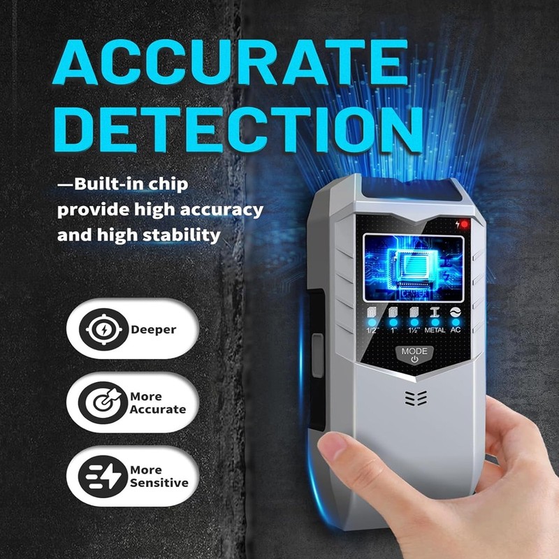 Multifunctional Wall Detector - Detects Metal, Wood, Wires for Safe Drilling gallery