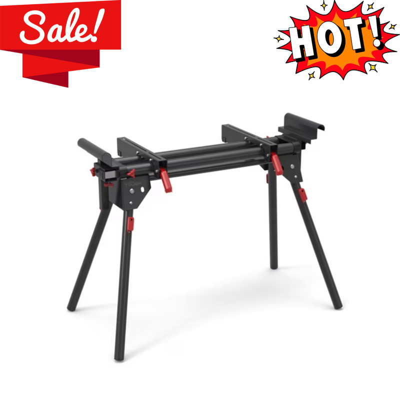 Hyper Tough Hyper Stack Heavy Duty 500-lb Miter Saw Stand Supports 10′ Board