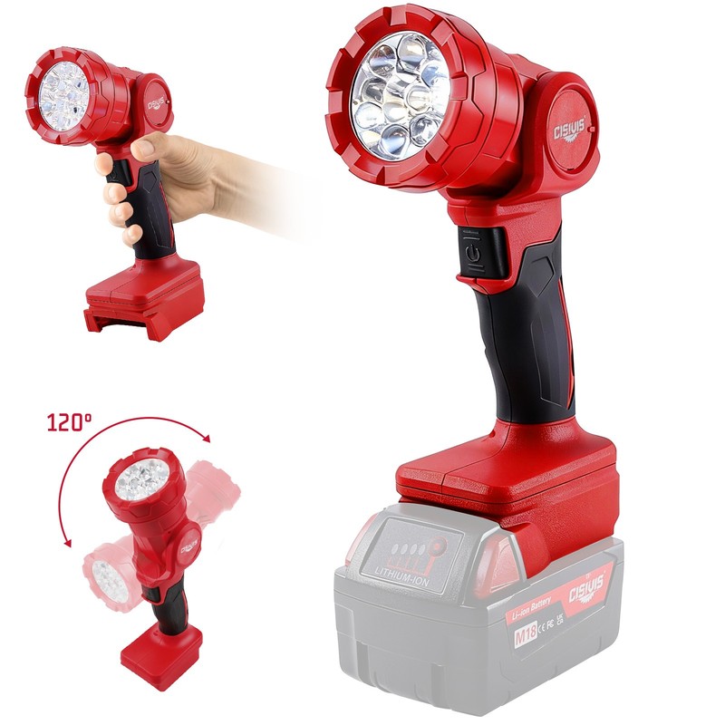 CISIVIS LED Flashlight Cordless Led Work Light Compatible Milwaukee M18 Battery gallery