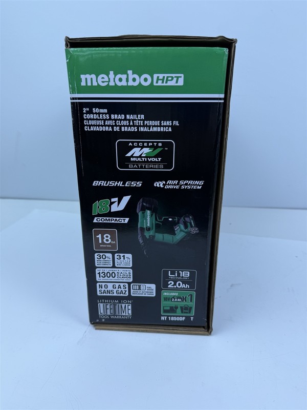 Metabo HPT NT1850DF T 18V Brushless Cordless Li-Ion 18G Straight Brad Nailer Kit gallery