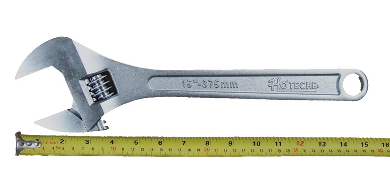 Adjustable Wrench 15″ Forged Steel Chrome Finish Hand Tool 191105