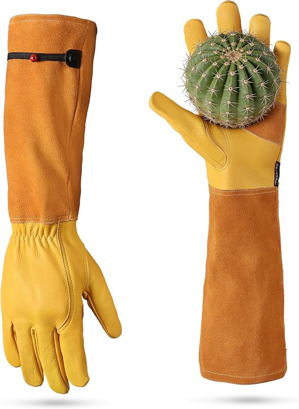 WORKPRO Gardening Gloves Long Leather Garden Gloves for Women & Men Thorn-Proof