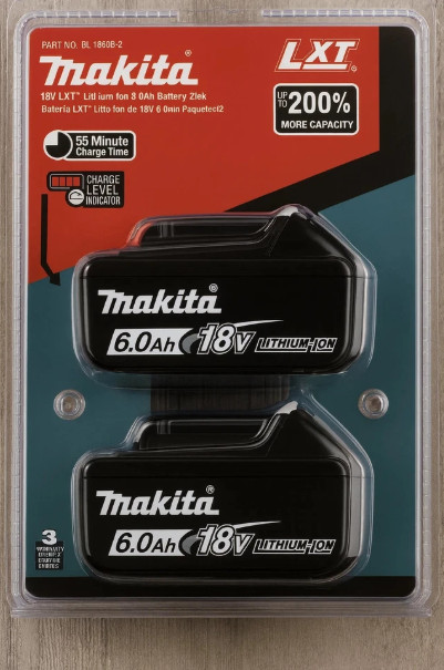 Genuine Makita BL1860B-2 18V 6.0Ah Lithium Battery 2-Pack – NEW – Ships from USA