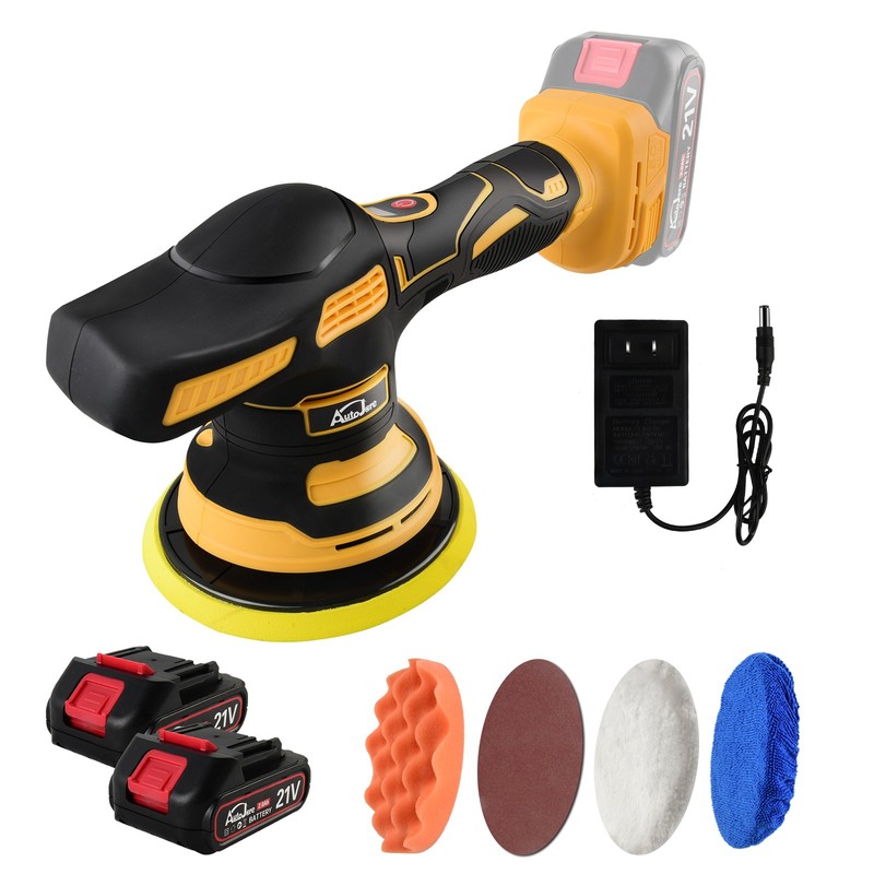 Dual Action Car Polisher Buffer Machine Cordless Sander Polishing Kit 2 Battery