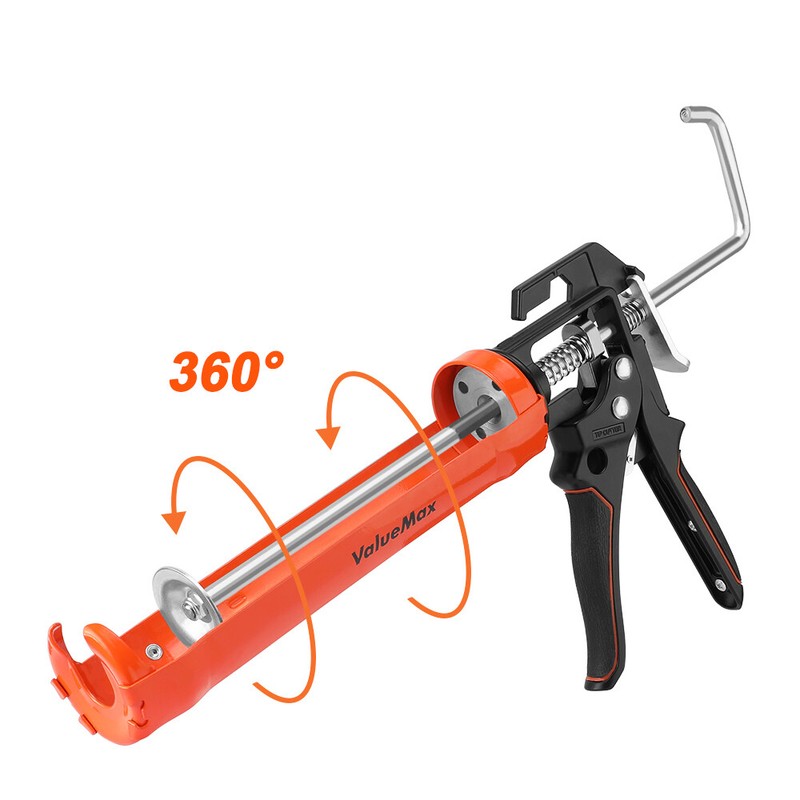 Caulk Gun 9″ Silicone Sealant Caulk Glue Tool 8:1 Thrust Ratio Holds 10oz Caulks