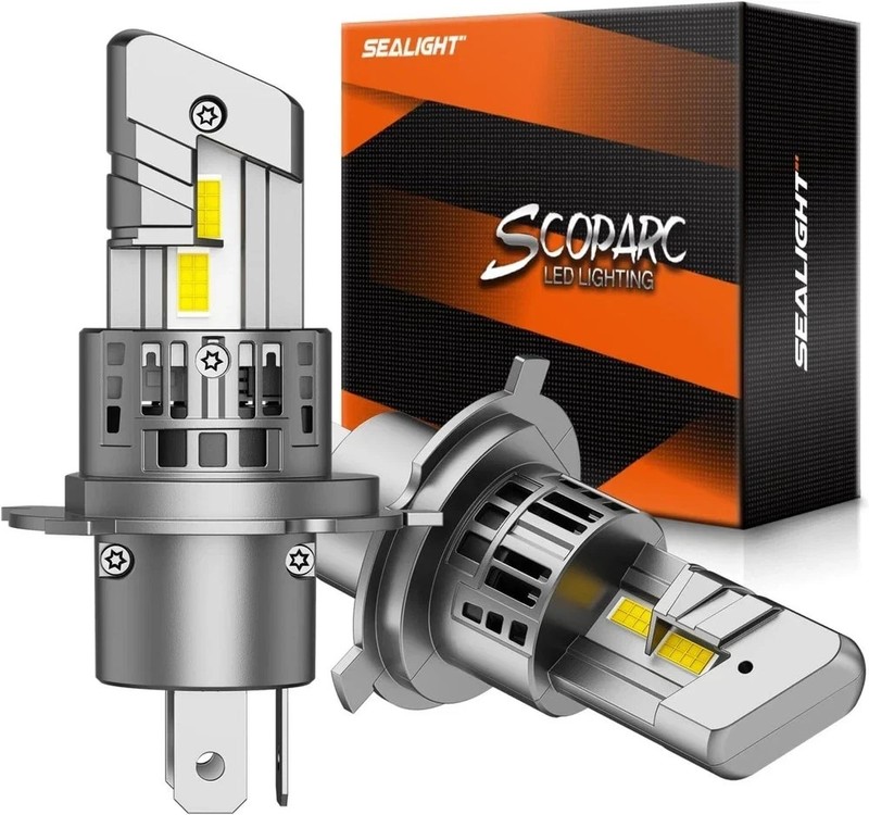 SEALIGHT H4/9003/HB2 Bulbs Hi/Low Beam, 30000LM 900% Super Brighter, 1:1 Halogen