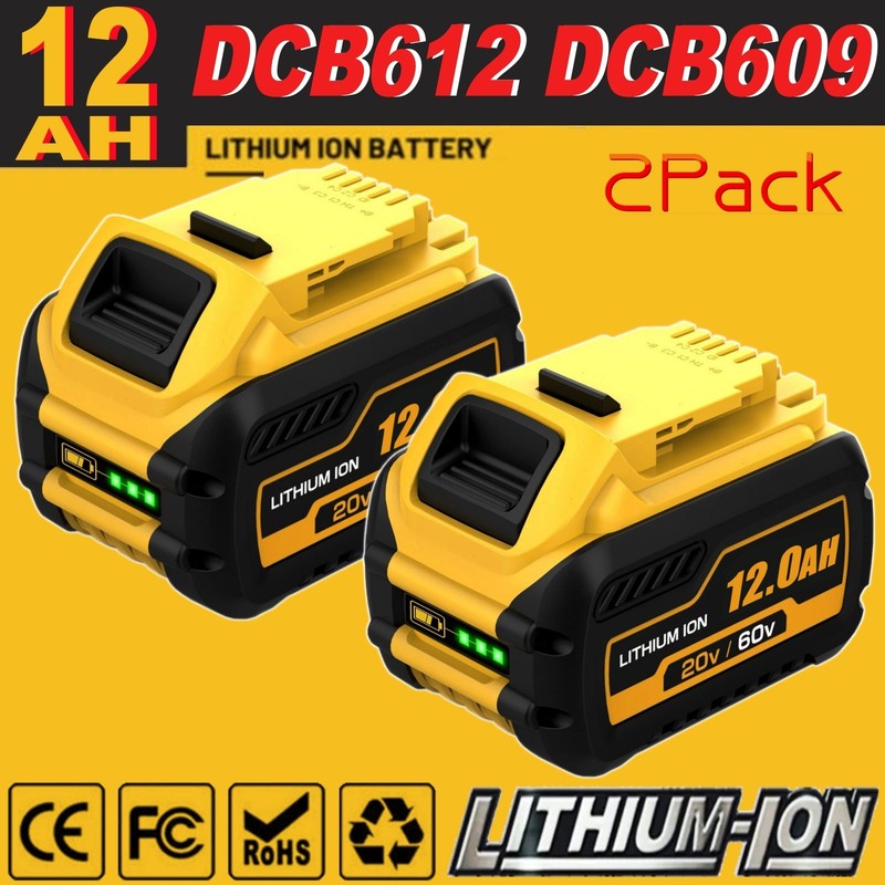 2X 12000mAh Battery for DCB609 DCB612 DCB606 DCB615 Li-Ion 20V/60V MAX DUAL VOLT