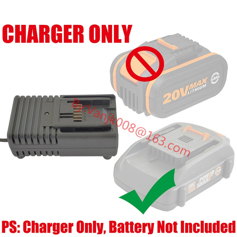 1x WORX 20V WA3525 WA3575 WA3578/3520 Li-ION BATTERY 2.0Ah FAST CHARGER-US STOCK gallery