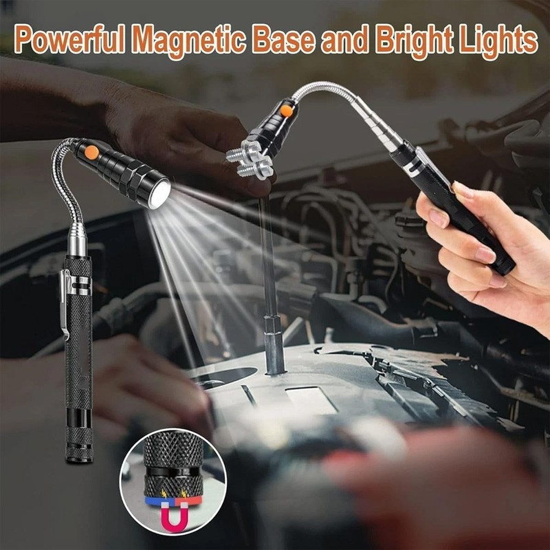 LED Magnetic Pickup Tools Telescoping Flashlights with Extendable Magnet Stick gallery