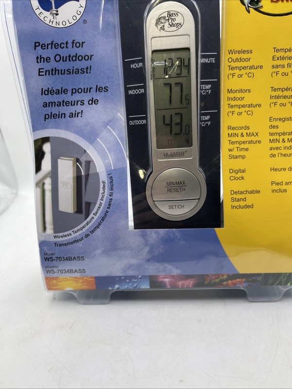 Bass Pro Shops Wireless Temperature Station 433 MHz La Crosse Technology WS-7034 gallery