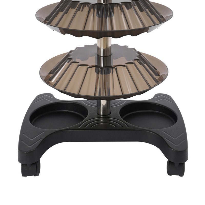 5-Tier 360° Rotating Nail Polish Display Stand With Wheels Black gallery