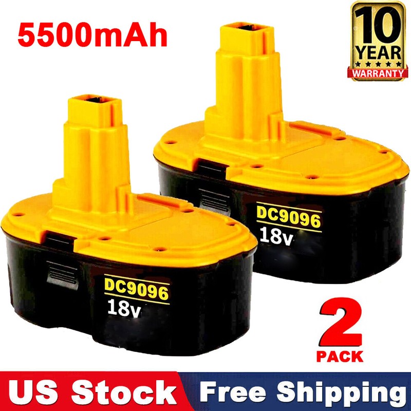 2X Newest For 18V Dewalt NI-MH Battery DC9096 DC9098 DC9096S DC759 DC725 DC720