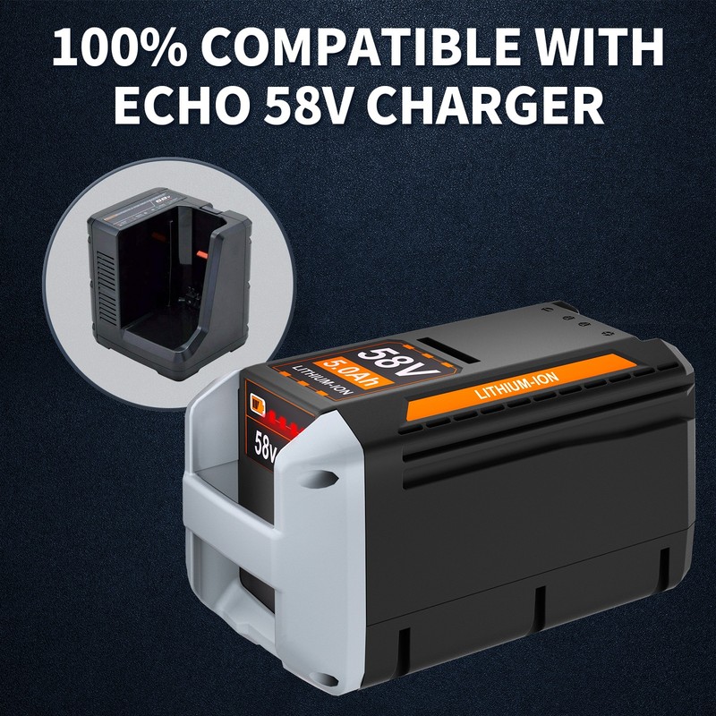 2Pack 58V 5.0Ah Lithium-ion Battery for Echo 58Volt CBP-58V40 CBP-58V2AH CHT-58V gallery