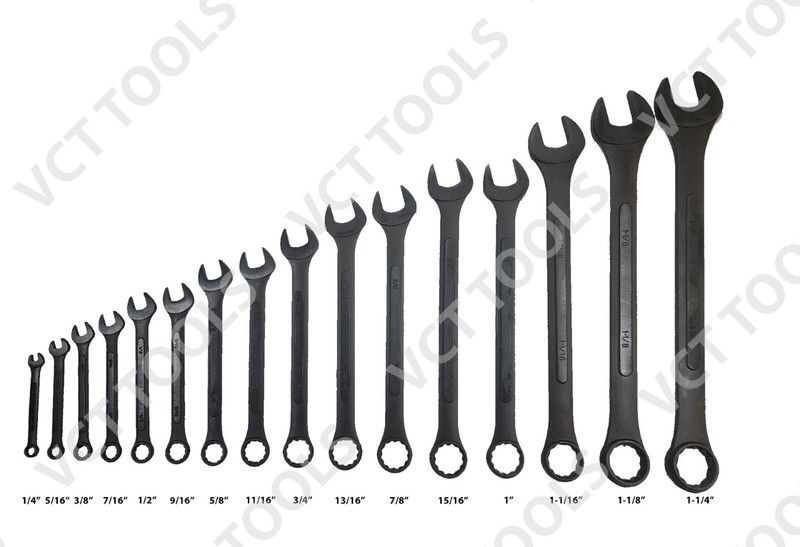 VCT Black Oxide Raised Panel Combo Wrench Sets 16pc Set SAE 1/4″ – 1-1/4″