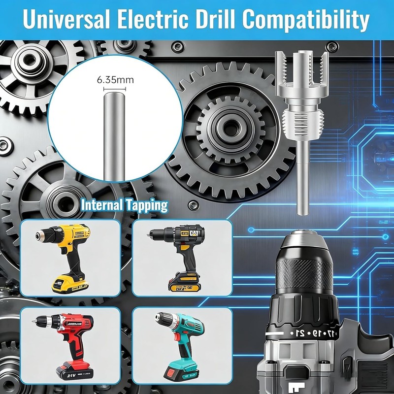 3Pcs Integrated Internal & External Pipe Threading Tool, Pipe Tapping and Thread gallery