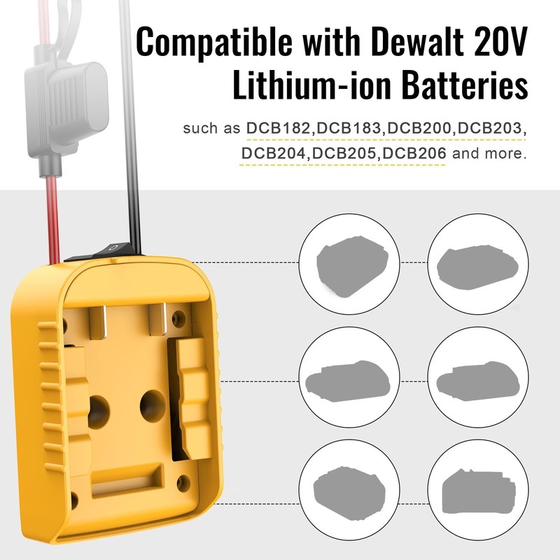 DIY Power Wheel Connector Adapter Compatible with Dewalt 20V Battery Dock gallery