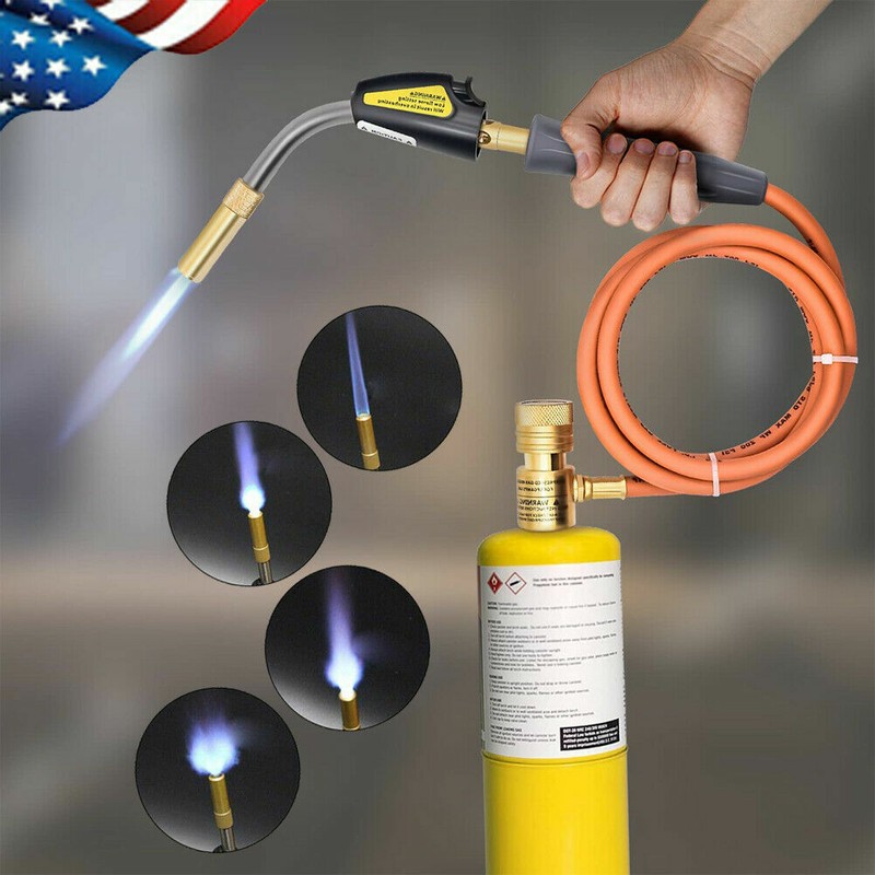 MAPP MAP-pro Propane Self-Igniting Gas Welding Turbo Burner Torch & 5′ Hose Kit