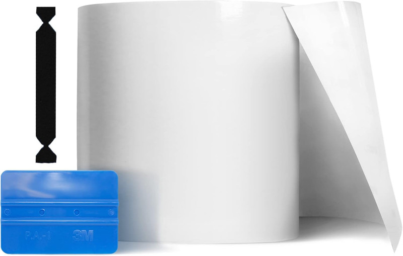 Clear Bra Paint Protection Bulk Vinyl Wrap Film Including 3M Squeegee and Black