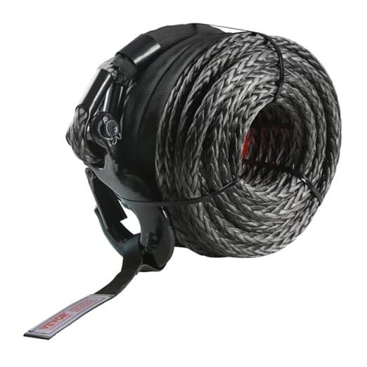 Synthetic Winch Rope, 3/8 Inch x 100 Feet 26,500 lbs Synthetic 3/8″ – 100 FT
