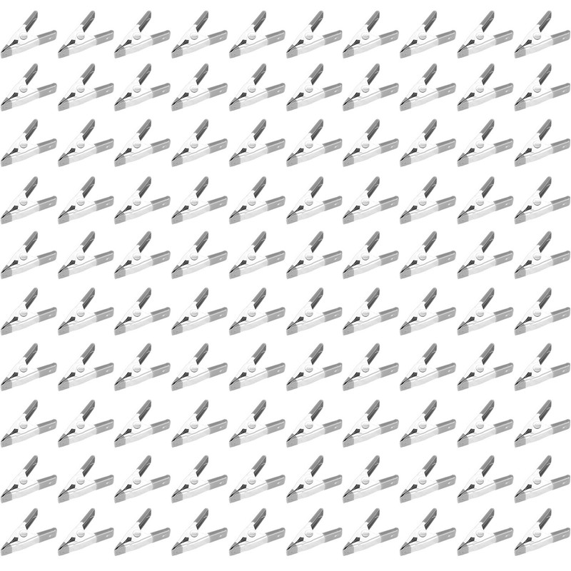 100 pcs. 2″ Inch Spring Metal Clamps wholesale Bulk – Gray