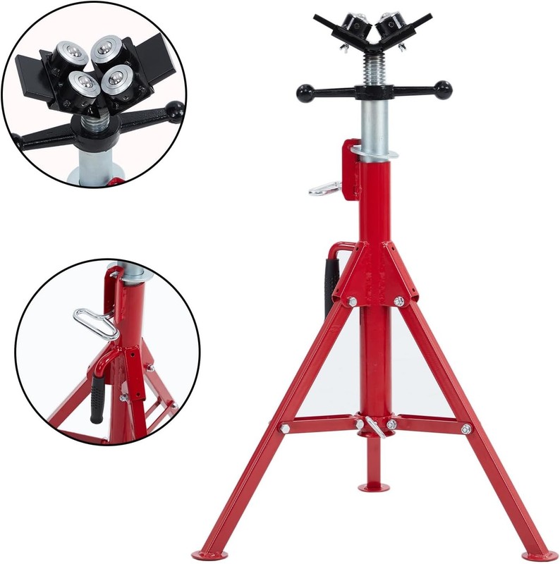 GARVEE Pipe Jack Stand for Welding, Threading & Cutting, Adjustable 4-ball