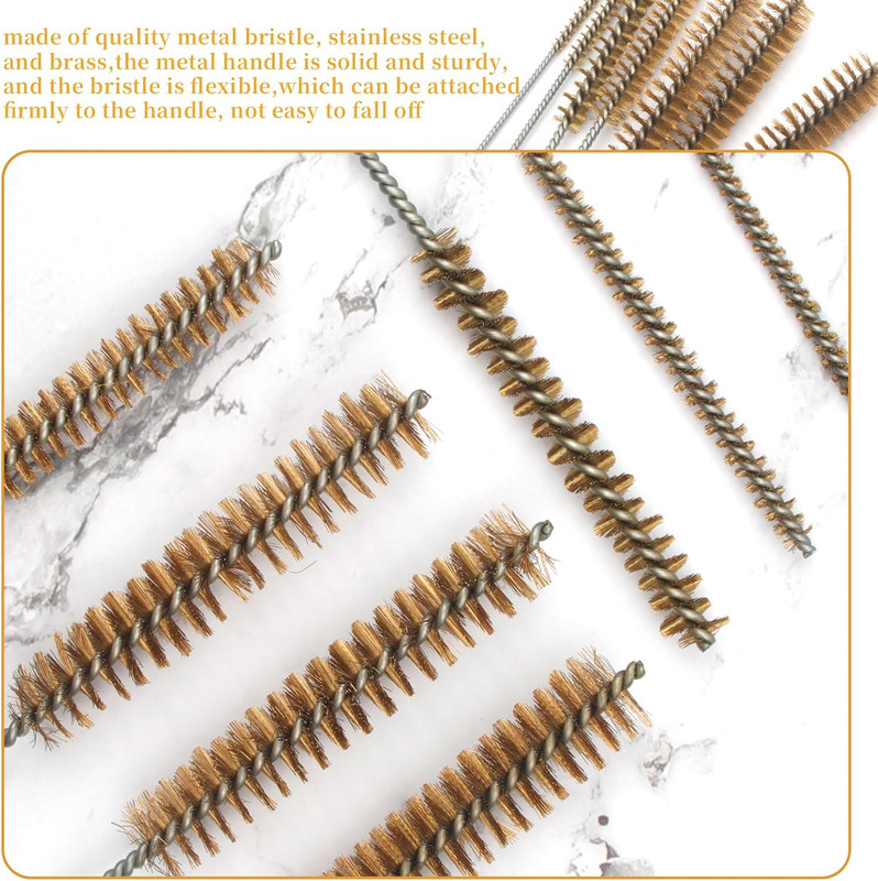 Tube Brush Kit 7Pcs Brass Wire Tube Brushes Stainless Steel Bottle Brush Long Ha gallery