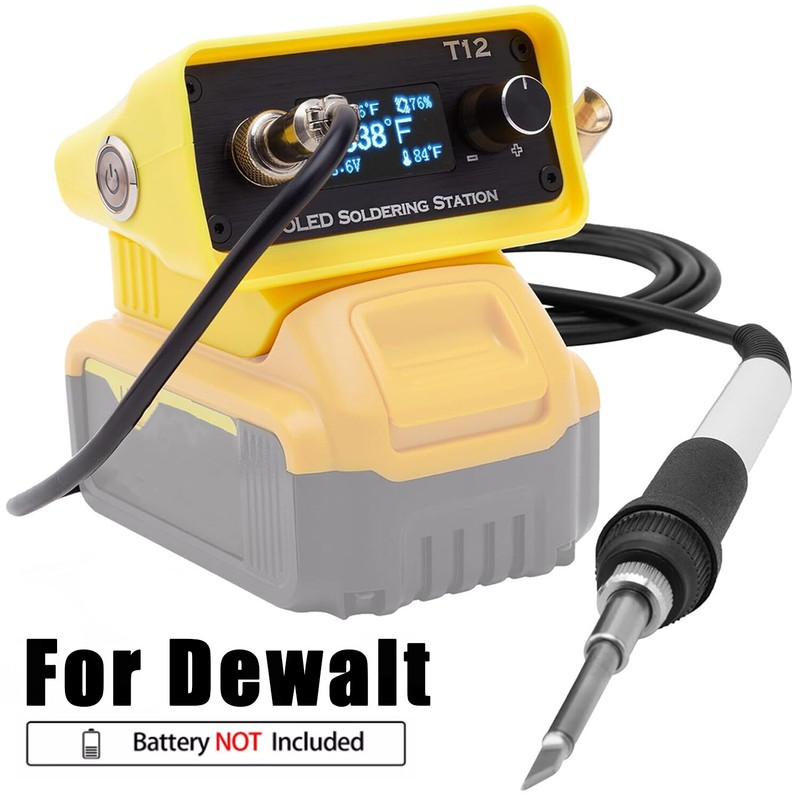 Portable T12 Soldering Iron Station OLED Digital For Dewalt 20V Lithium Battery