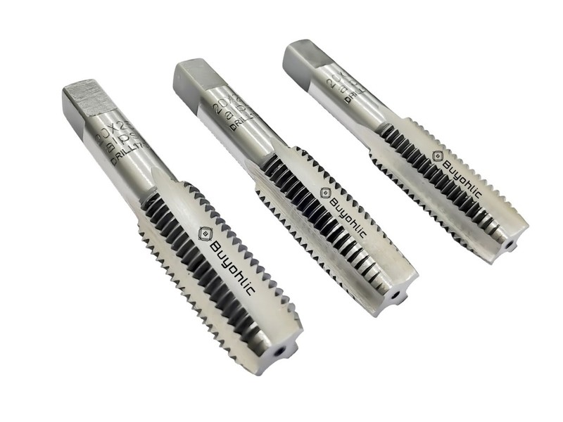 Buyohlic’s Carbon Steel Hand Tap Set M20 x 2.5 mm Pitch II Metric-Right Hand