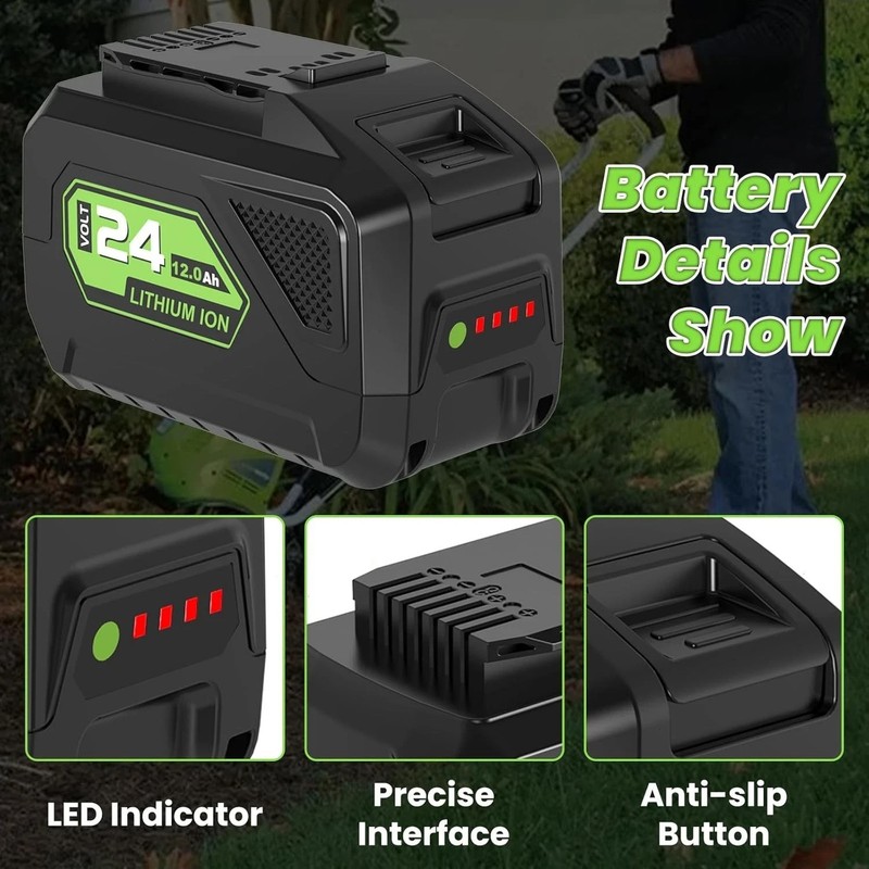 XNJTG 24V 6.5Ah 156Wh Lithium-Ion Battery Replacement for Greenworks 24V 29842 M gallery