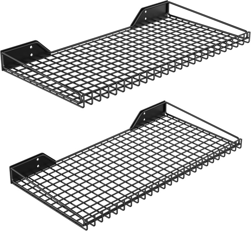 2-Pack Metal Wall Mounted Garage Shelves – 23.5″ x 12″ Heavy Duty