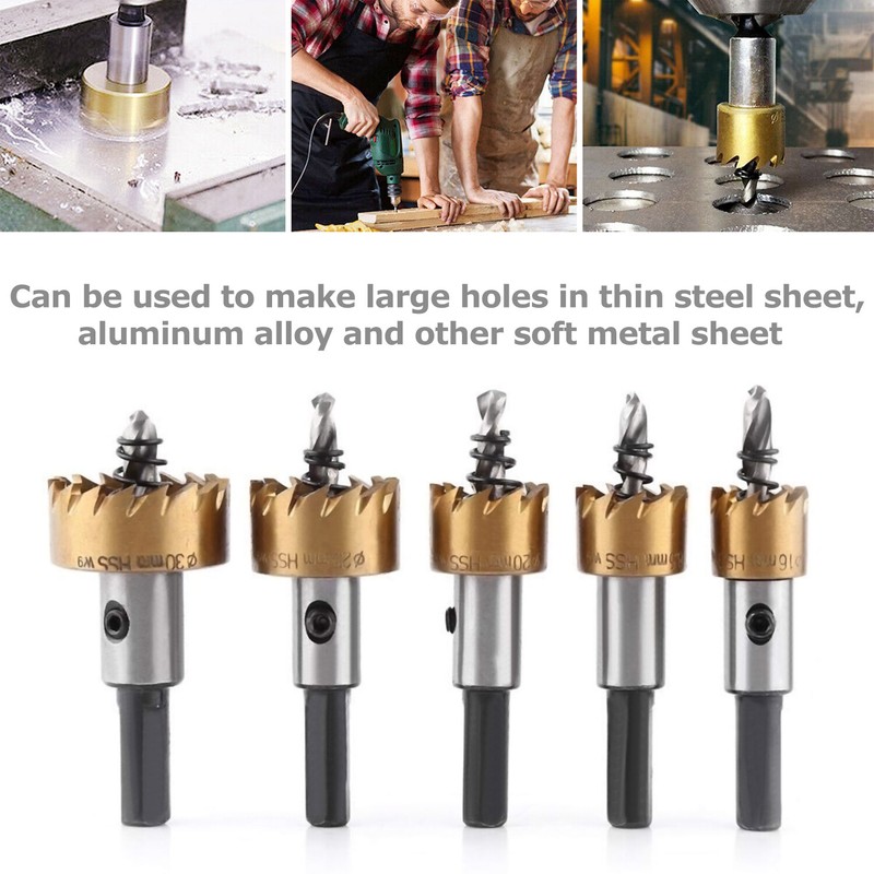 5PCS Hole Serration Kit HSS Steel Drill Bit Set Cutter Tool For Metal Wood Alloy gallery