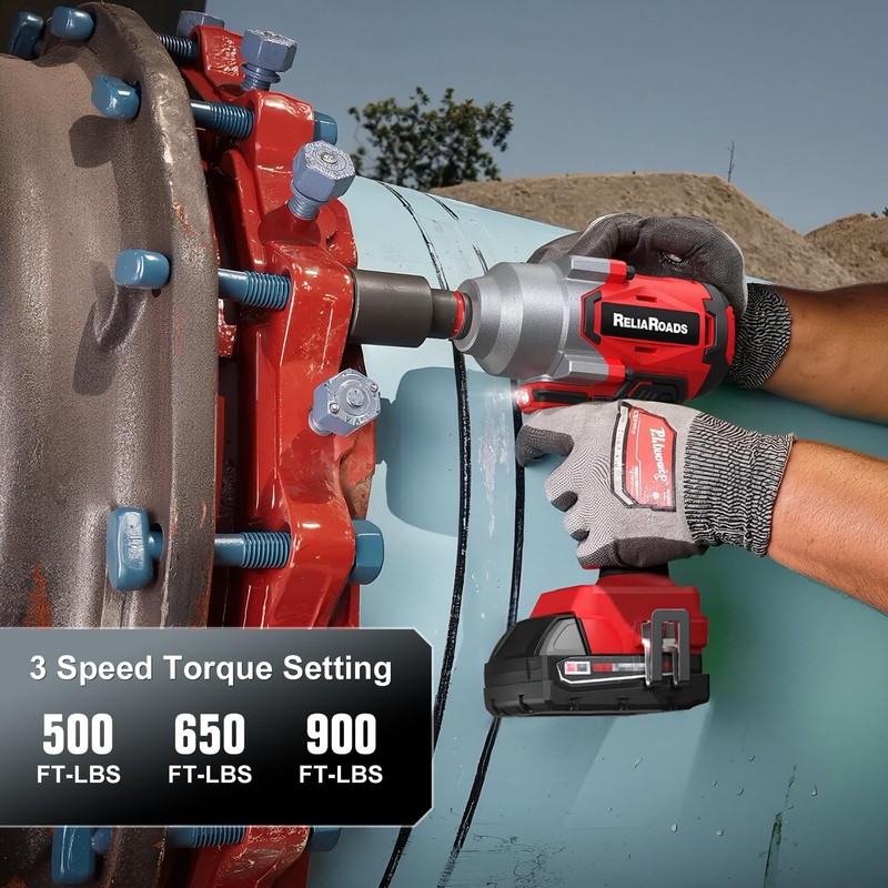 900 Ft-lbs Cordless Impact Wrench, 1/2 Inch Impact Gun Compatible MilWauke 18... gallery