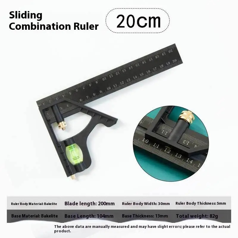 1PC Multifunctional 45/90 Degree Ruler - 15/20/25CM Adjustable Right Angle Squar gallery