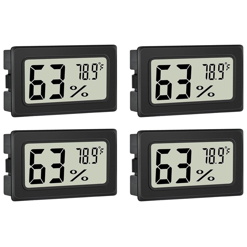 4Pack Digital LCD Temperature Humidity Meter Thermometer Fahrenheit Hygrometer