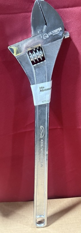 Olympia Tools 24” Adjustable Wrench Heavy Duty Drop Forged Steel Chrome NEW