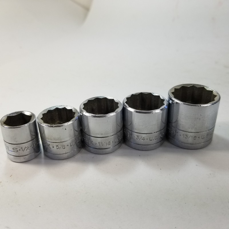 S-K Tools 3/8″ Drive Socket Set USA S-K Tools 5x 1/2 5/8 11/16 3/4 13/16