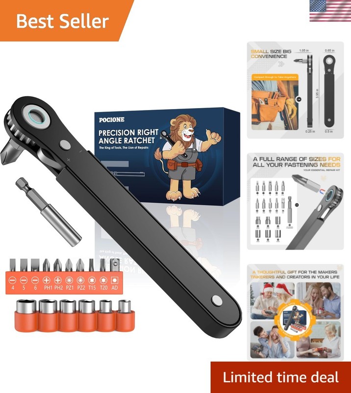 Right Angle Screwdriver Mens Gifts – 90 Degree Offset Ratcheting Screwdriver …