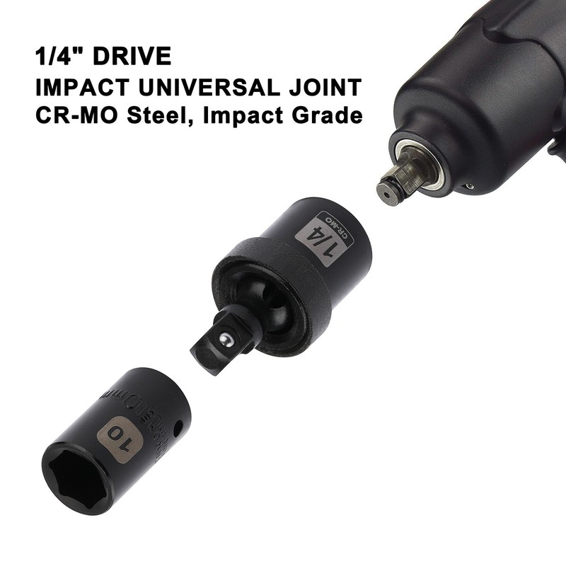 1/4" Drive Impact Socket Set, 55 Pieces Metric & SAE Sockets , Shallow & Deep gallery