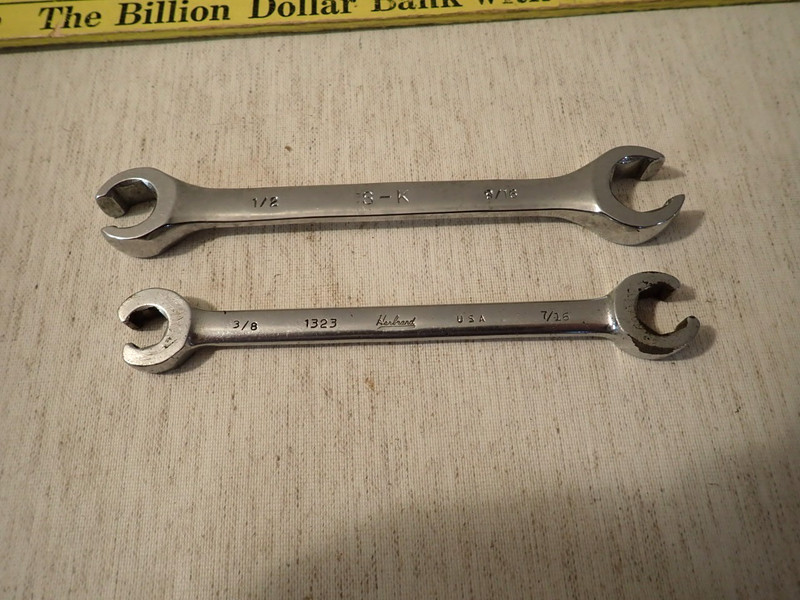 Vintage Set of 2 Flare Nut Line Wrenches made in USA See description gallery