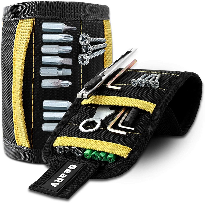 GEARV 2Pack Magnetic Wristband for Holding Screws, Tools, Drill Bits, Bolts gallery