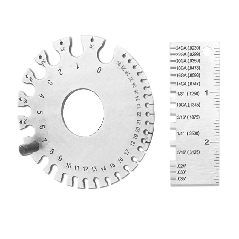 2PCS Sheet Metal Gauge Thickness Gage Measuring Tool US Standard Gauge Tools R gallery