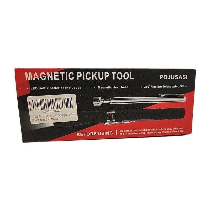 LED Magnetic Pickup Flashlight Telescoping with Extendable Magnet Stick