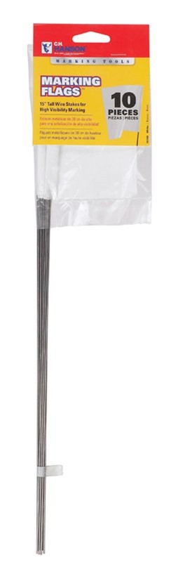 C.H. Hanson CH Hanson 15 in. White Marking Flags Polyvinyl 10 pk