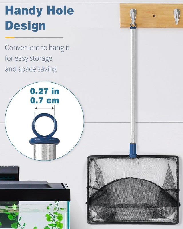 Versatile 8 Inch Aquarium Fish Net with Extendable Handle for Safe Transfers gallery