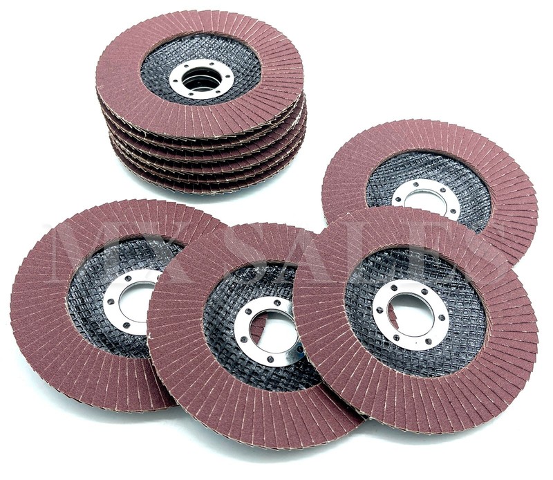 (10) 4-1/2″ x 7/8″ Aluminum Oxide Grinding Wheel Sand Paper Flap Disc 240Grit