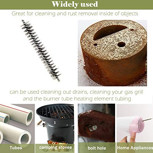 Tube Wire Brush Stainless Steel Bottlex10.2inch Long-Handle Stiff Bristle 6mm gallery