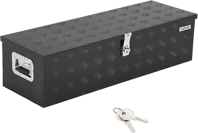 Garvee 48 Inch Aluminum Truck Bed Tool Box Diamond Plate Black