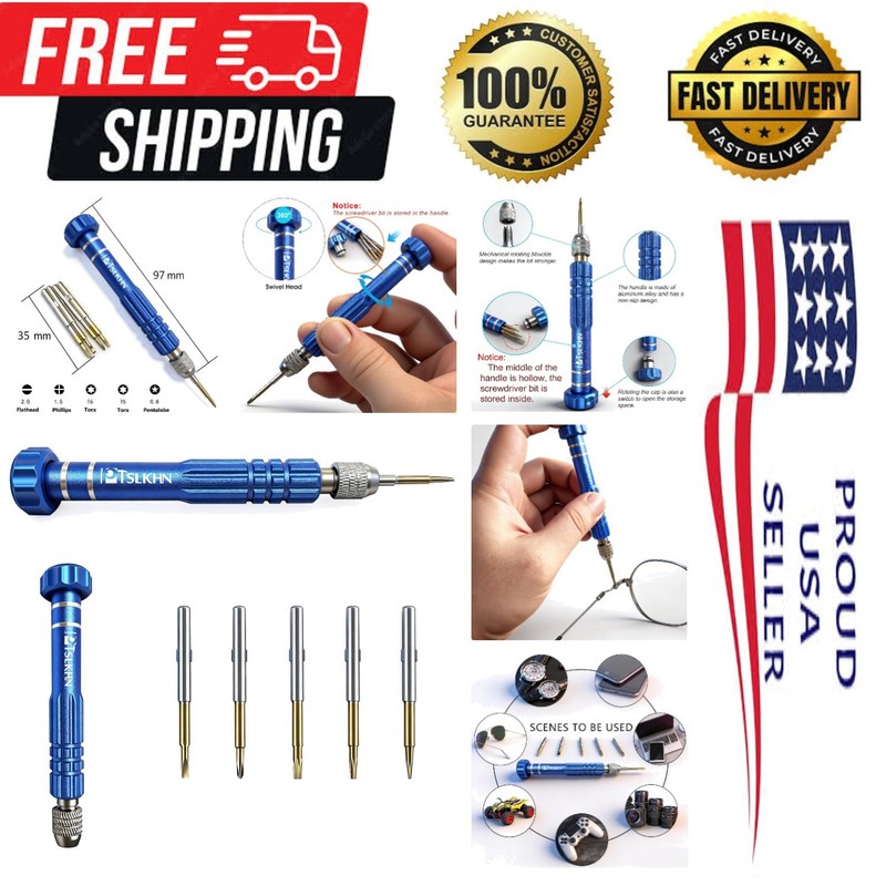 5-In-1 Multifunctional Small Screwdriver, S2 Steel Magnetic Screwdriver Kit for