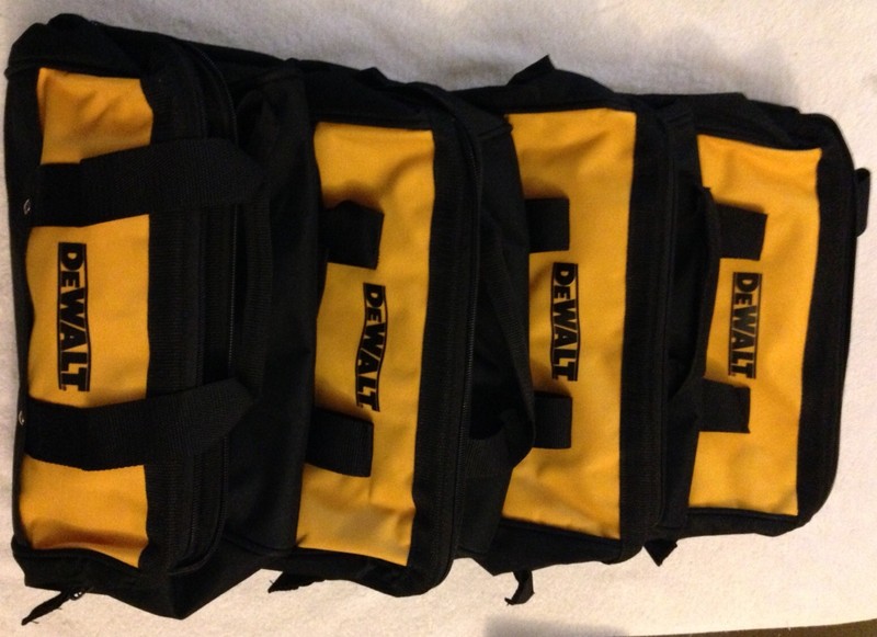 4 New Dewalt N037466 Heavy Duty Ballistic Nylon 13" Tool Bags w/ Solid Runners gallery