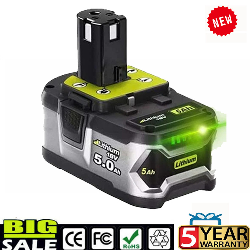 5.0Ah 18V Battery P108 One Plus For RYOBI 18 Volt High Capacity Lithium-Ion New